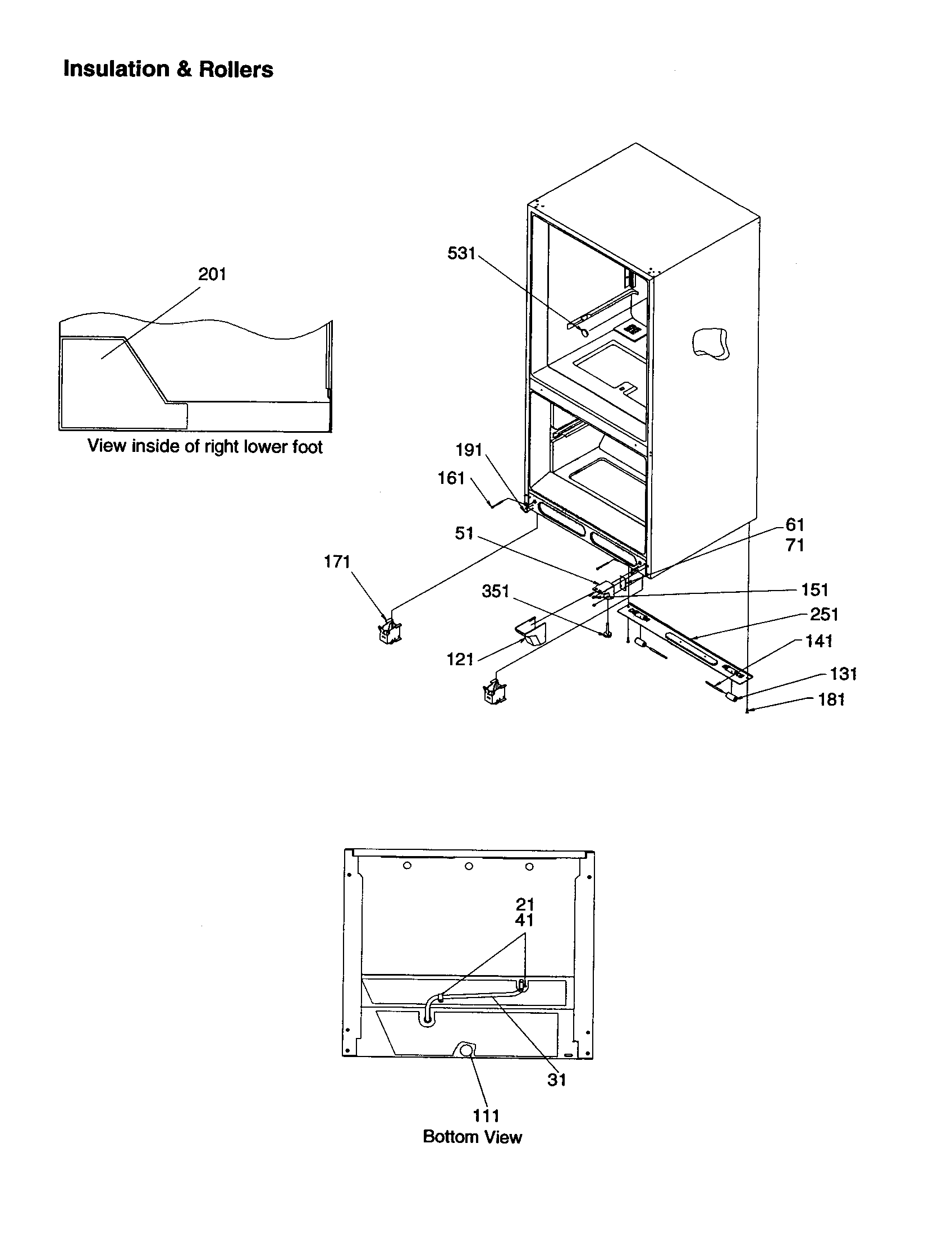 Insulation and rollers