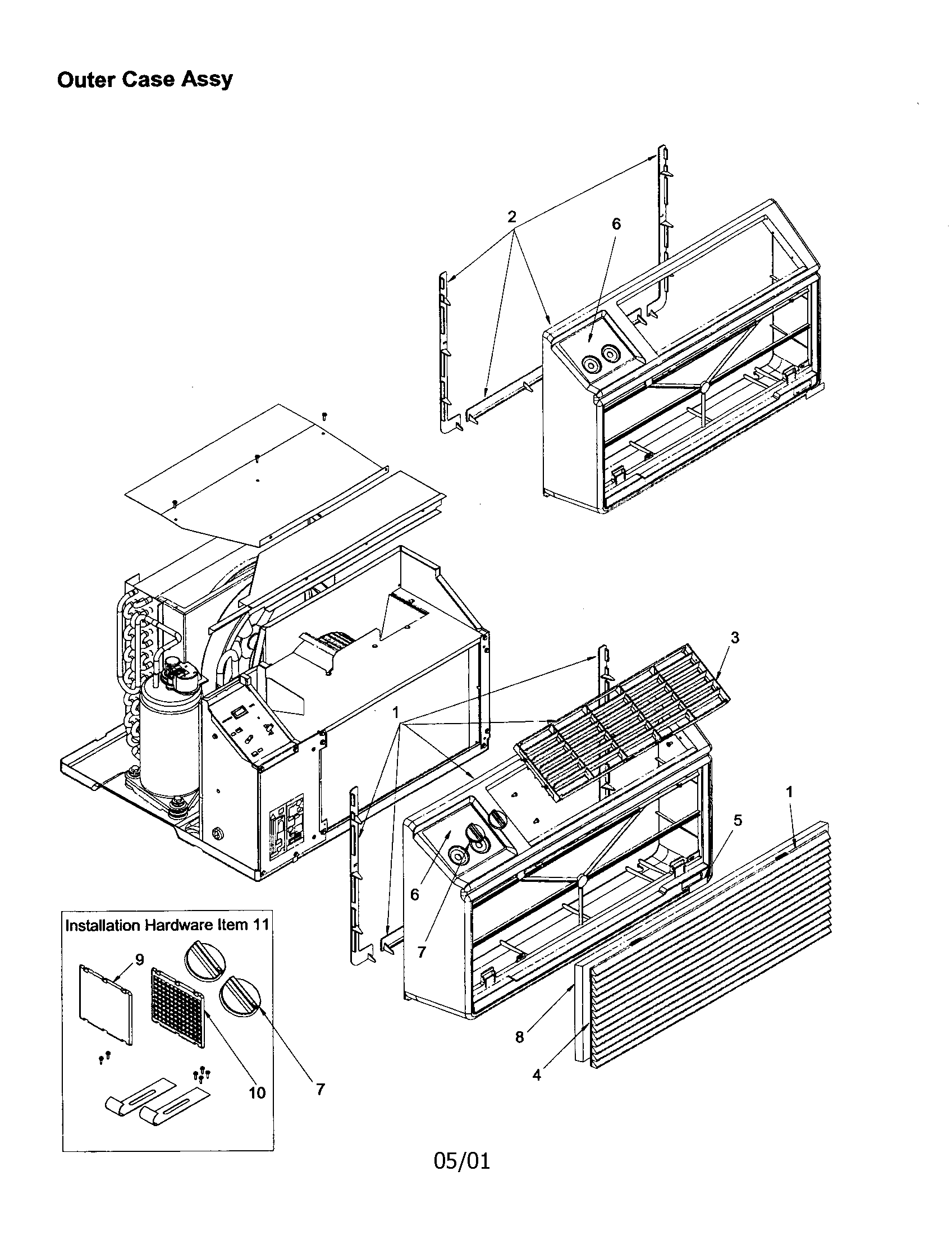 Outer case assembly