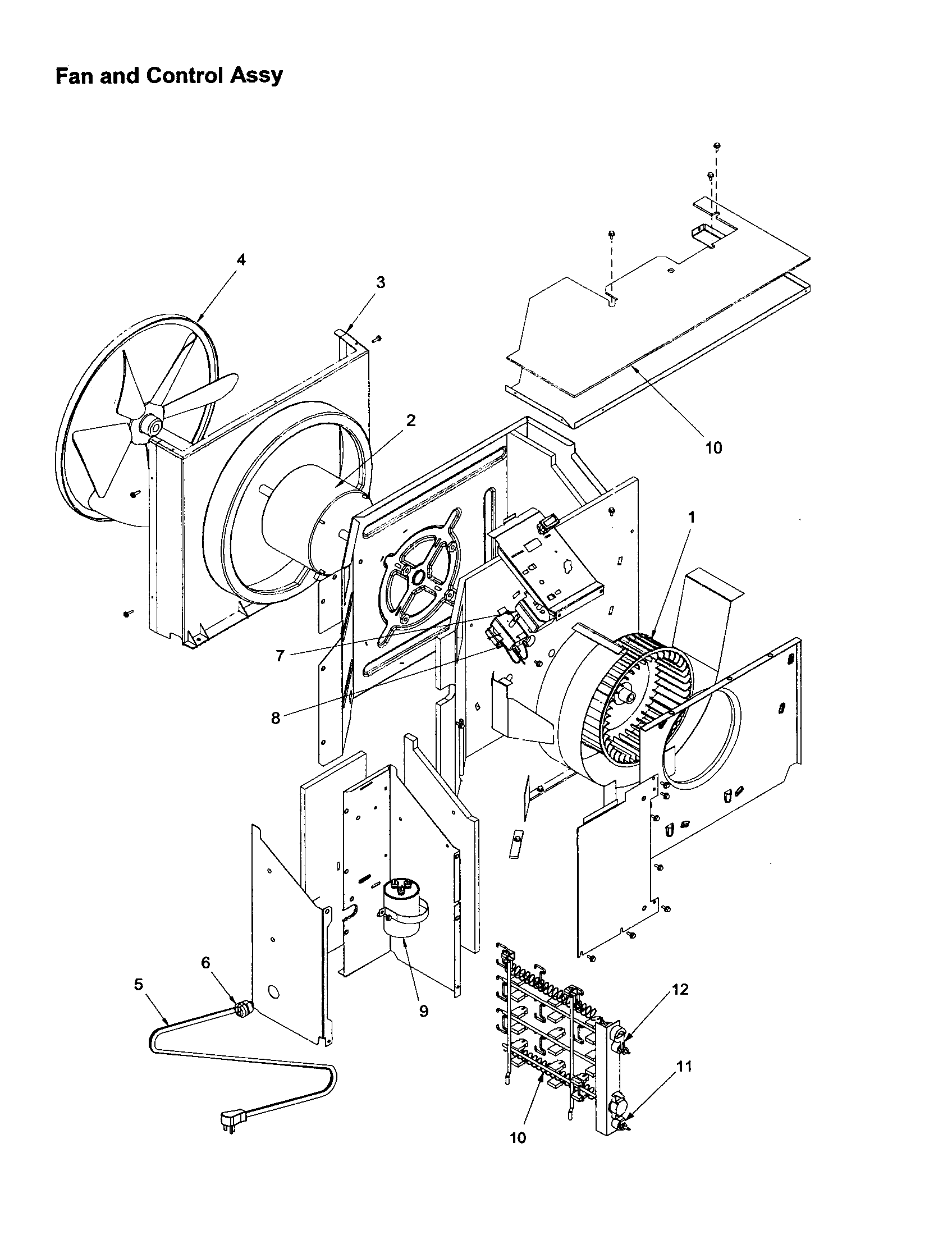 Fan and control assembly