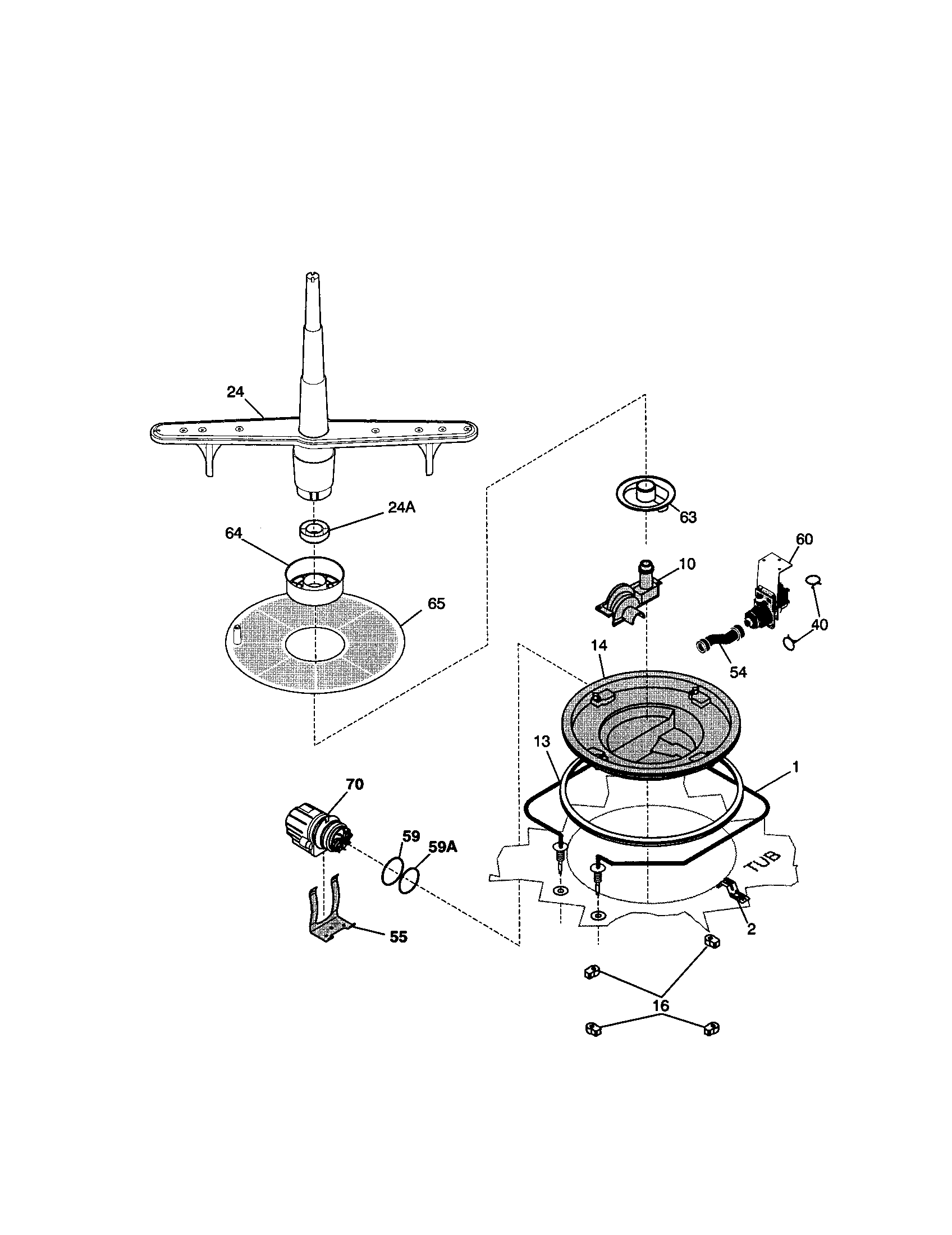 Motor/heater/spray arm