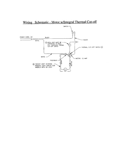 Wiring-motor w/integral cut-off