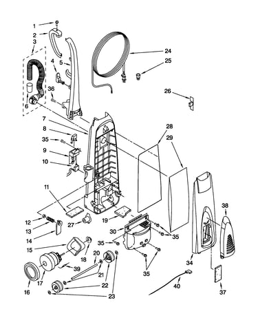Dust compartment and motor
