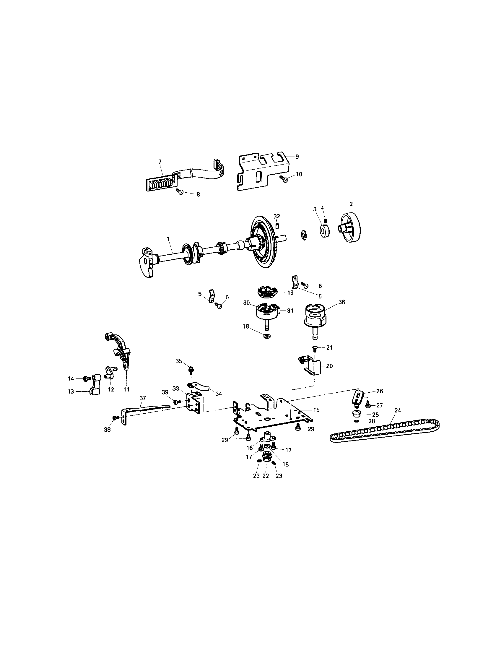 Upper shaft/balance, rotary hook