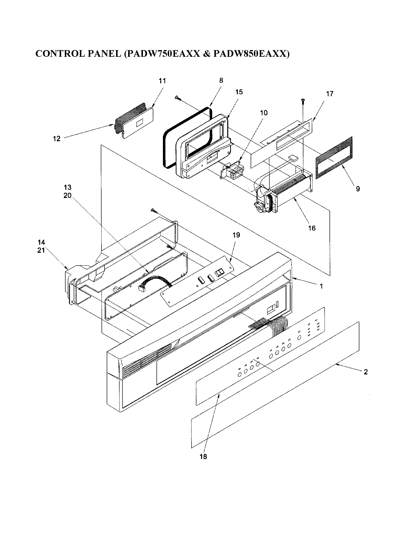 CONTROL PANEL (PADW750EAXX/850EAXX)