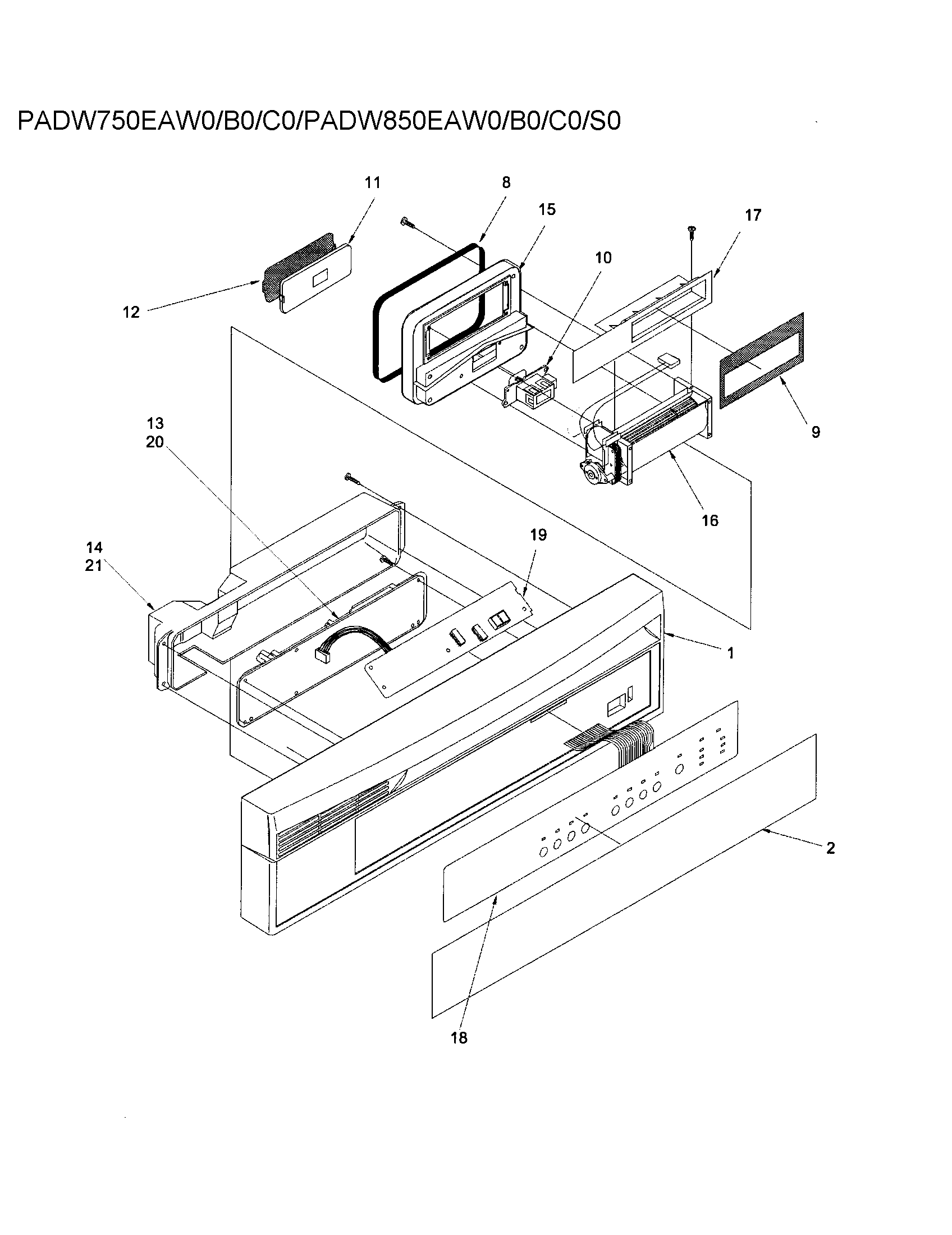 CONTROL PANEL-PADW750EAXX/850EAXX