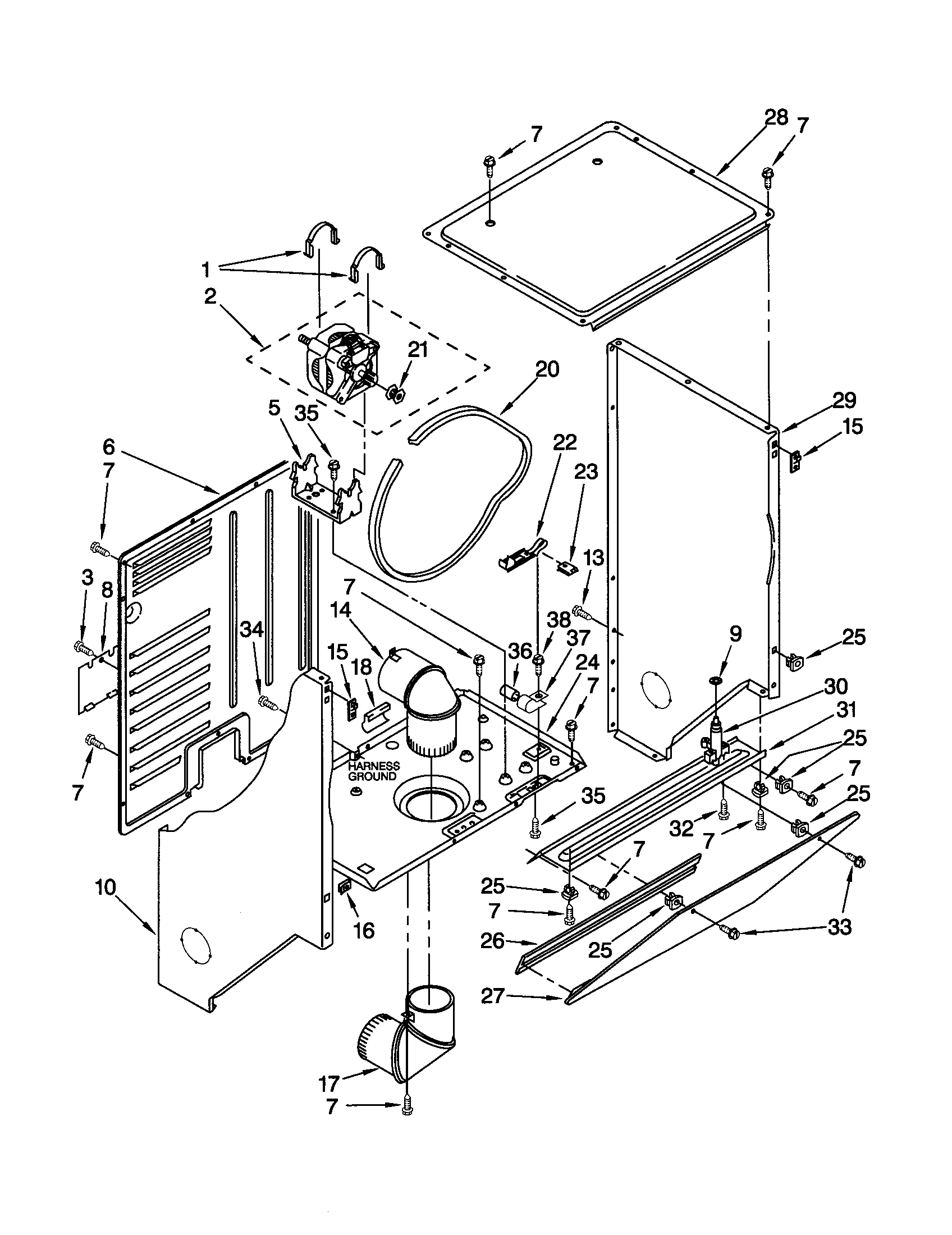 DRYER CABINET AND MOTOR