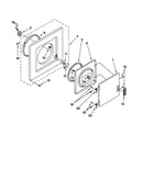 Dryer front panel and door