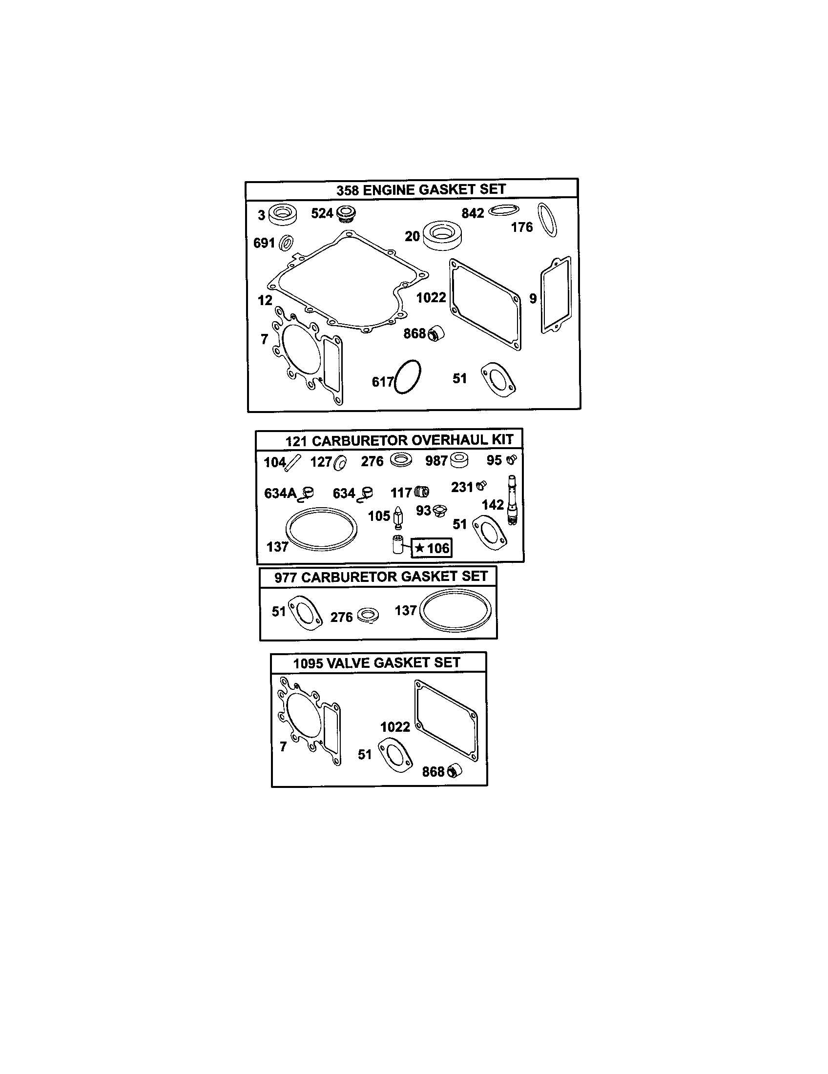 Engine gasket set