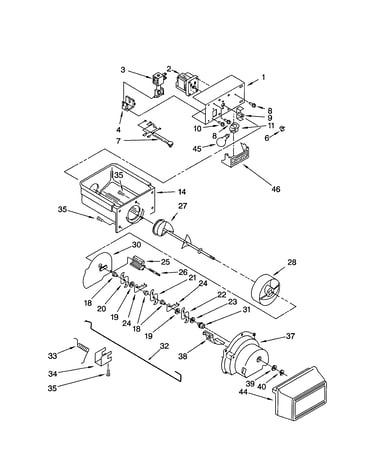 Motor and ice container