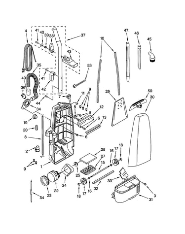 Dust compartment and motor