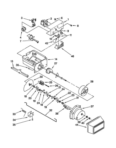 Motor and ice container