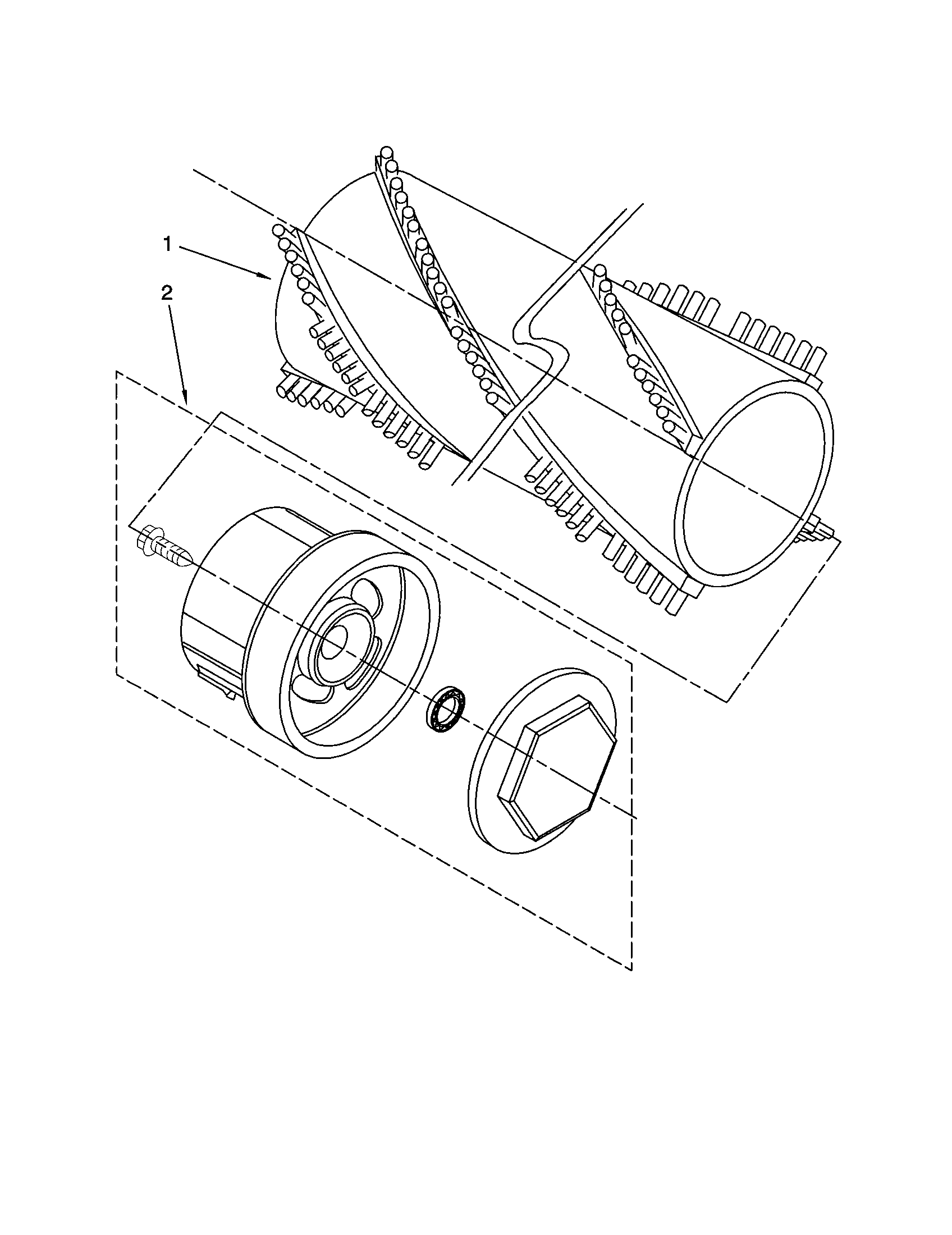 Agitator and end cap