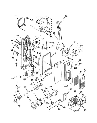 Dust compartment and motor