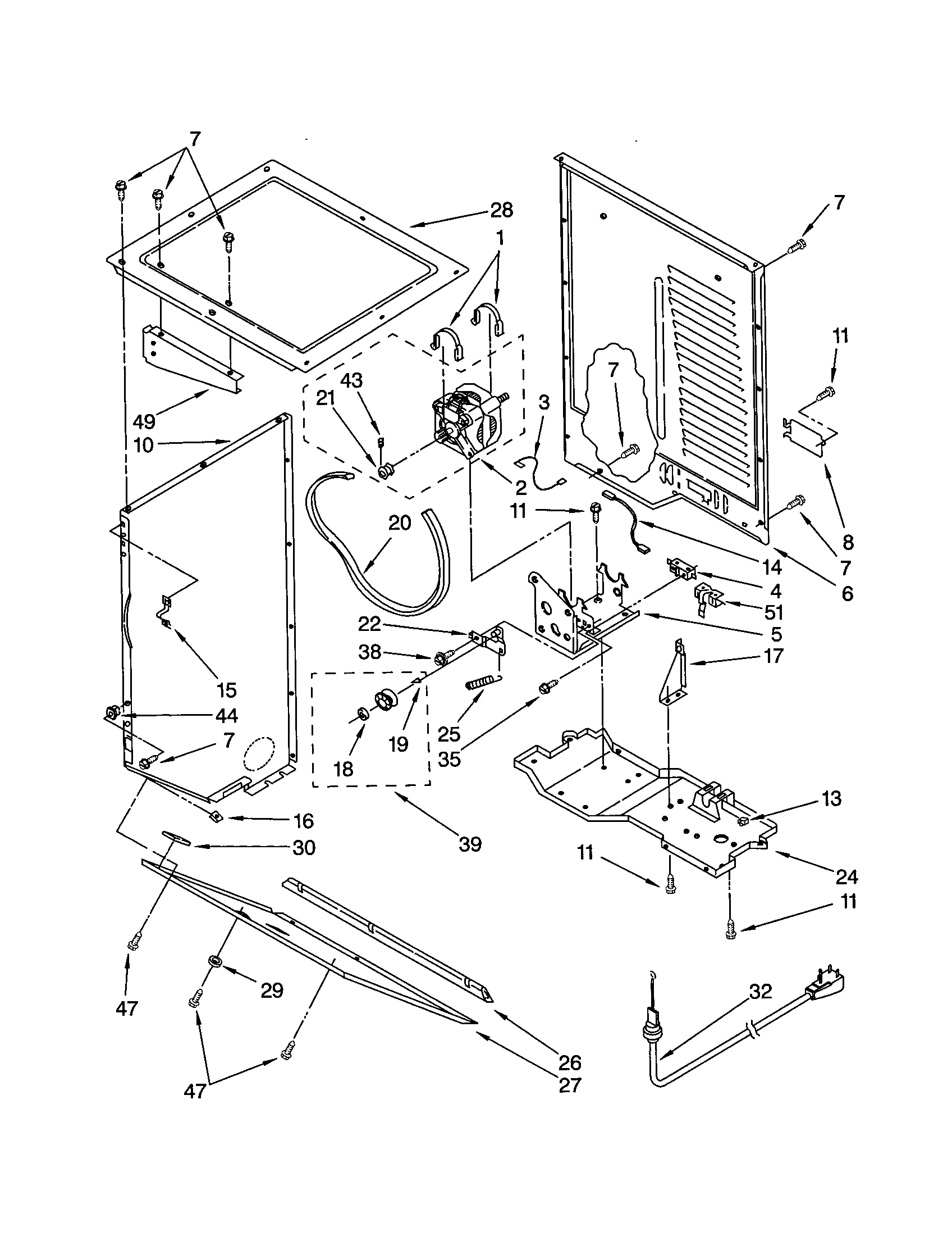 DRYER CABINET AND MOTOR