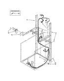 Dryer support and washer harness