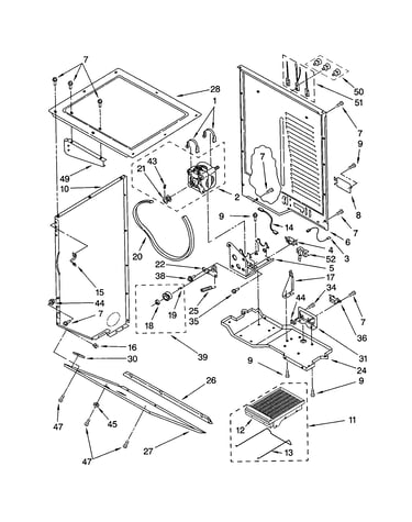 Dryer cabinet and motor