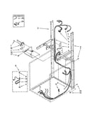 Dryer support and washer harness