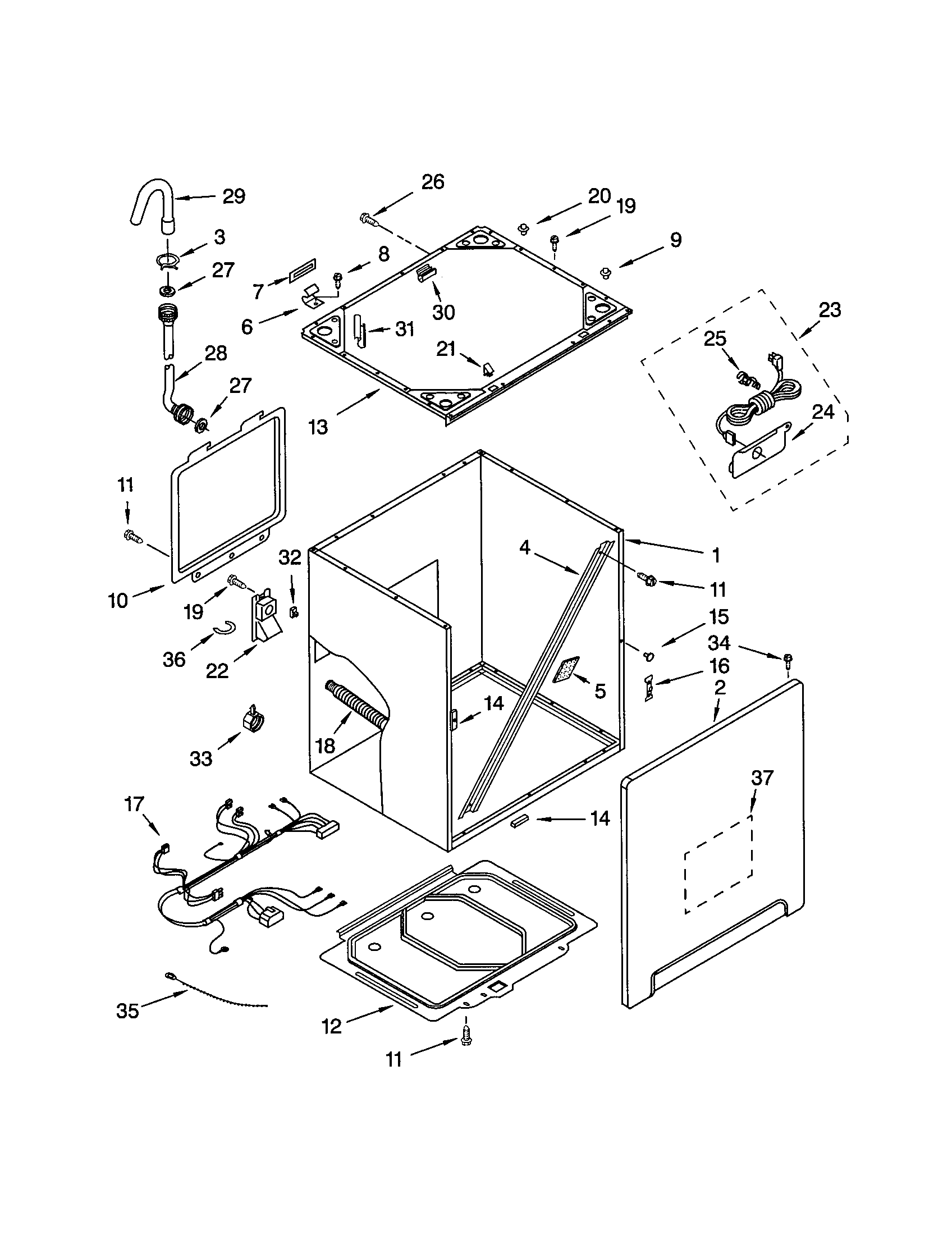 Cabinet and frame