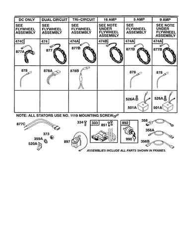 Circuits and magneto armature