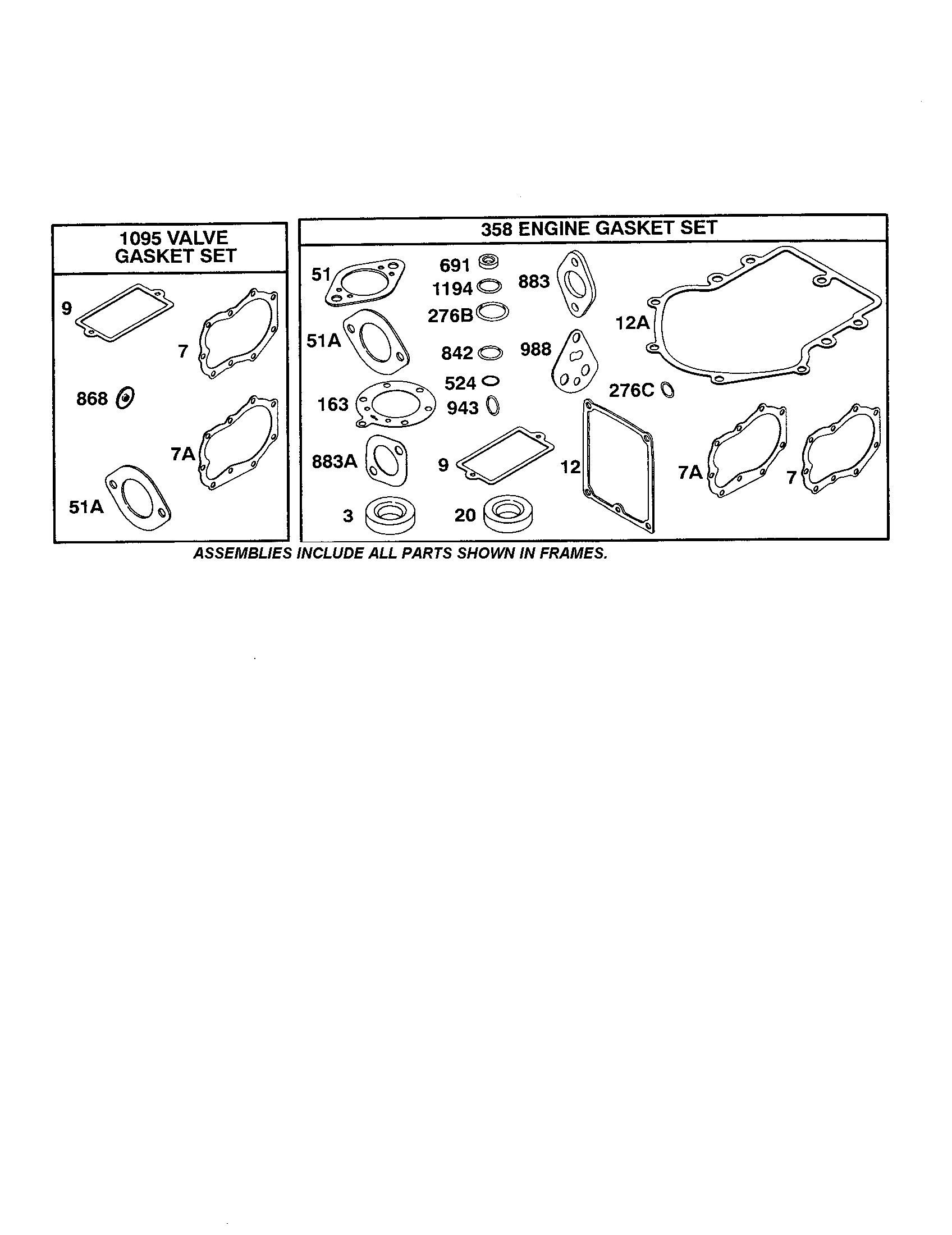 Valve and engine gasket set