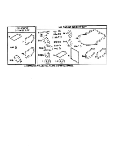 Valve and engine gasket set