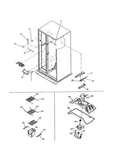 Freezer shelving, ref.lights