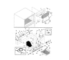 Amana DRT1801BW-PDRT1801BW0 evaporator and machine compartment diagram