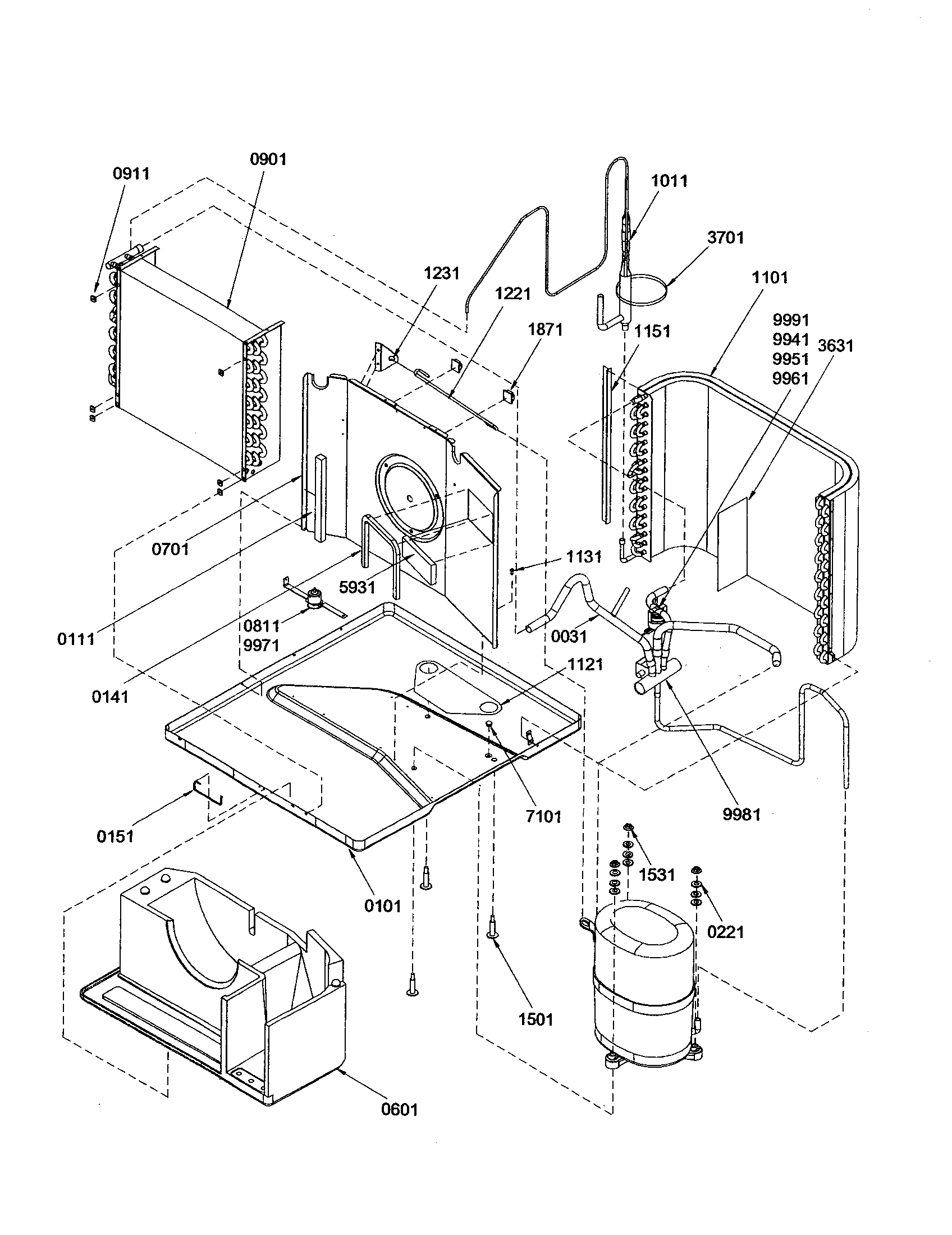 Evaporator/chassis