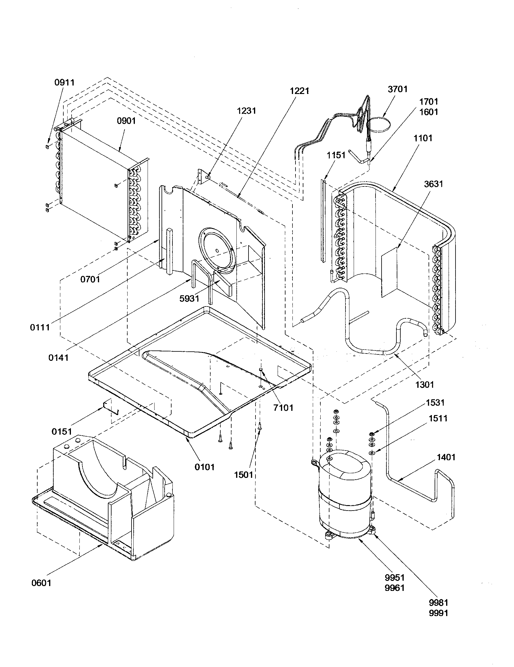 Base pan/evaporator