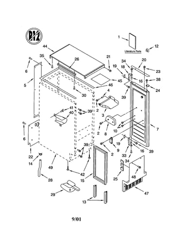 Cabinet liner and door