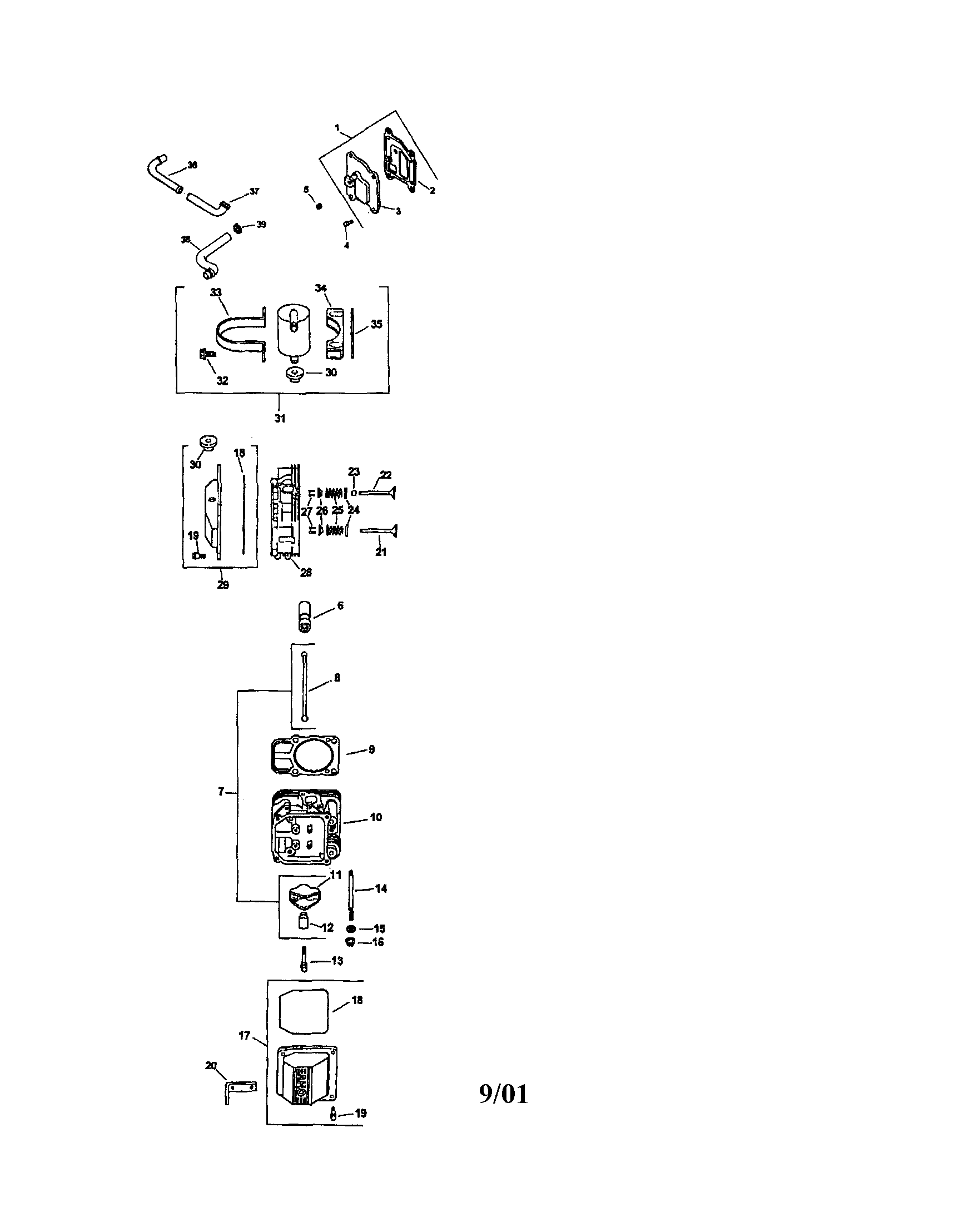 Cylinder head valve and breather
