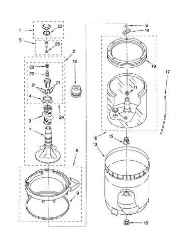 Agitator, basket and tub