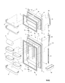 Door, handles and shelf assembly