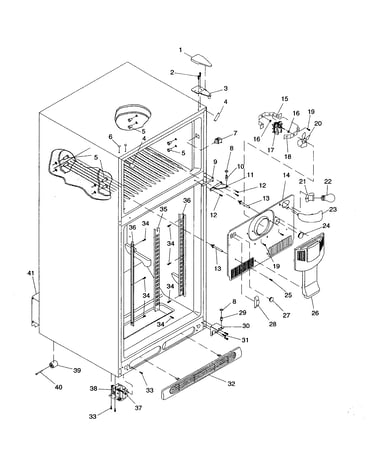 Cabinet/hinges/evap fan/ rollers
