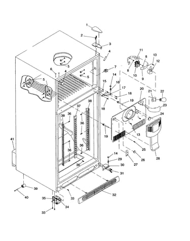 Cabinet/hinges/evap fan/rollers