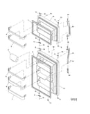 Door, handles and shelf assemblies