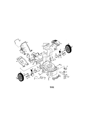 Power propelled rotary lawnmower