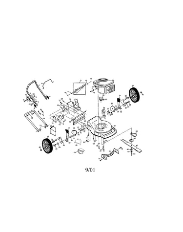 Power propelled rotary lawnmower