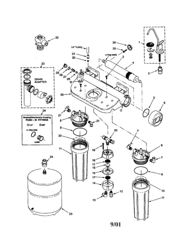 Reverse osmossis drinking water system