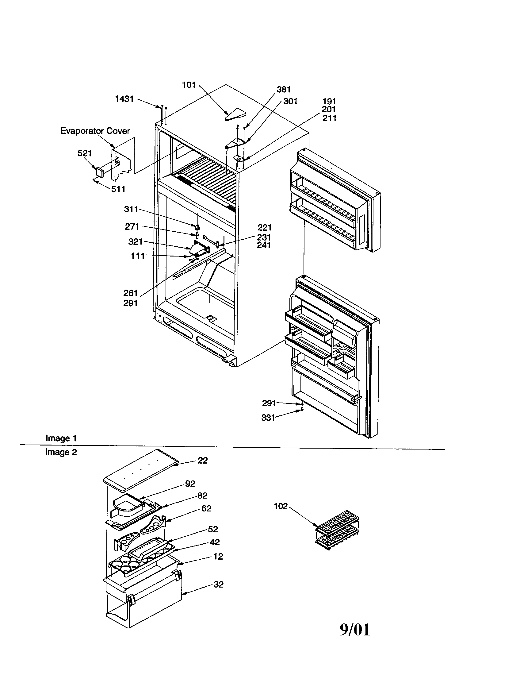 Door, hinges and accessories