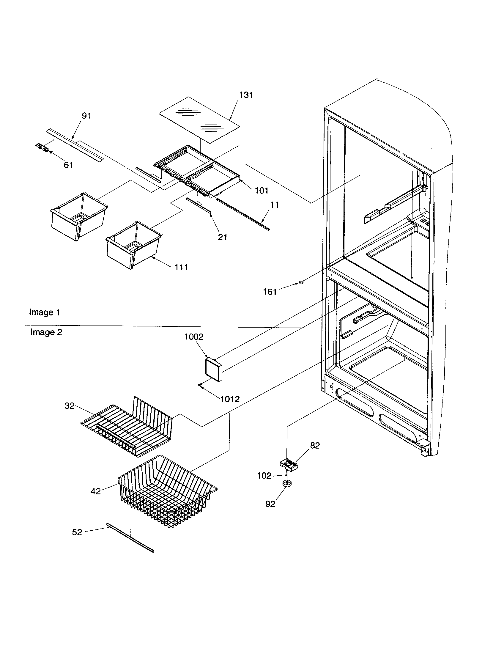 CRISPER AND FREEZER FEATURE