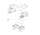 Amana ART2127AB-PART2127AB0 shelving and crisper frame diagram