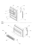 Door handles and door shelves