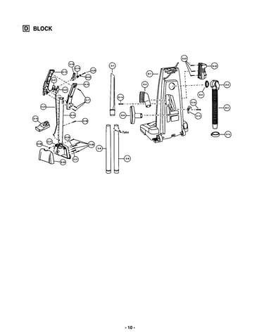 Handle/rear dust compartment