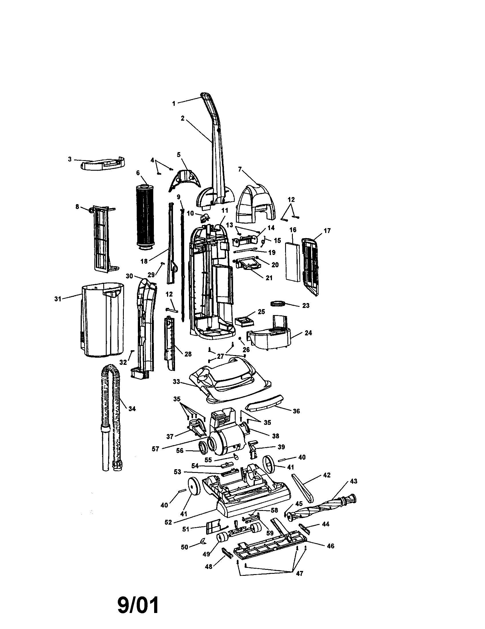 Upright vacuum cleaner