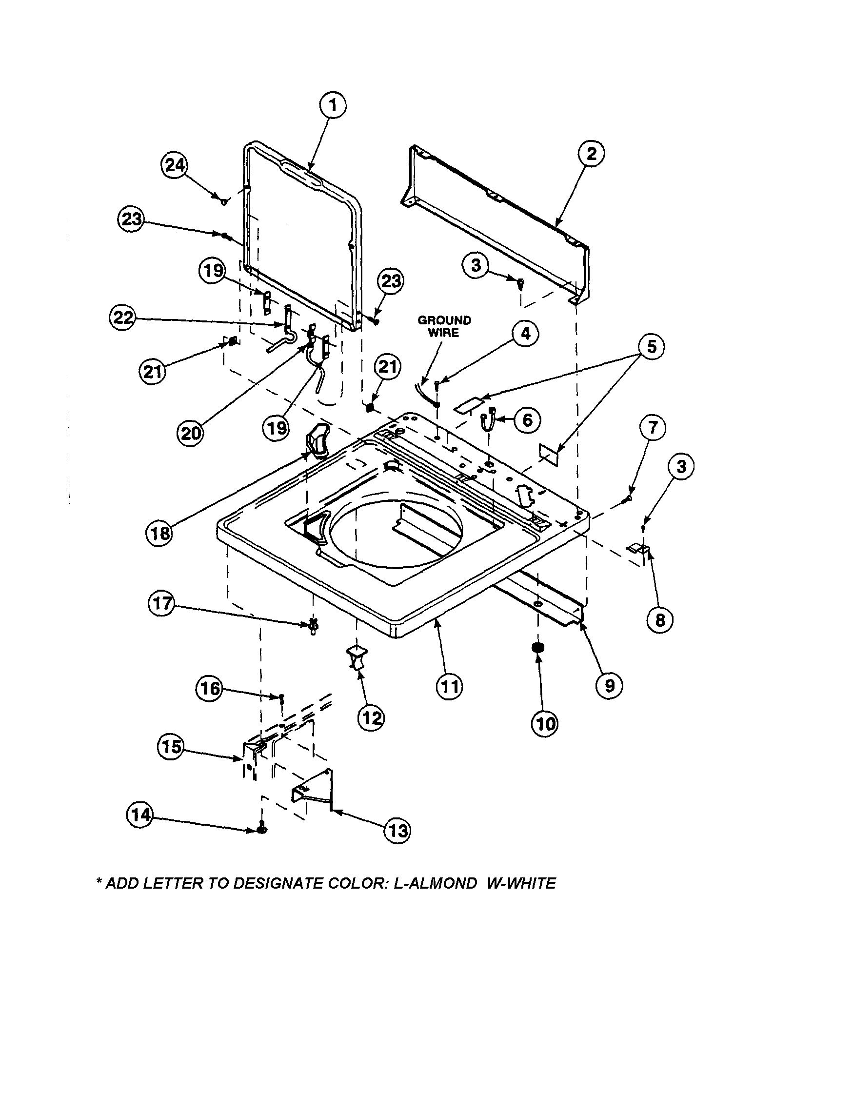 Cabinet top/rear panel