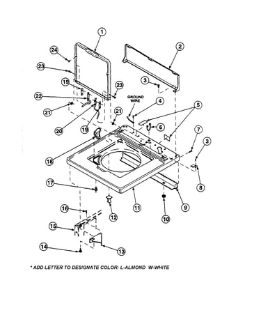 Cabinet top/rear panel
