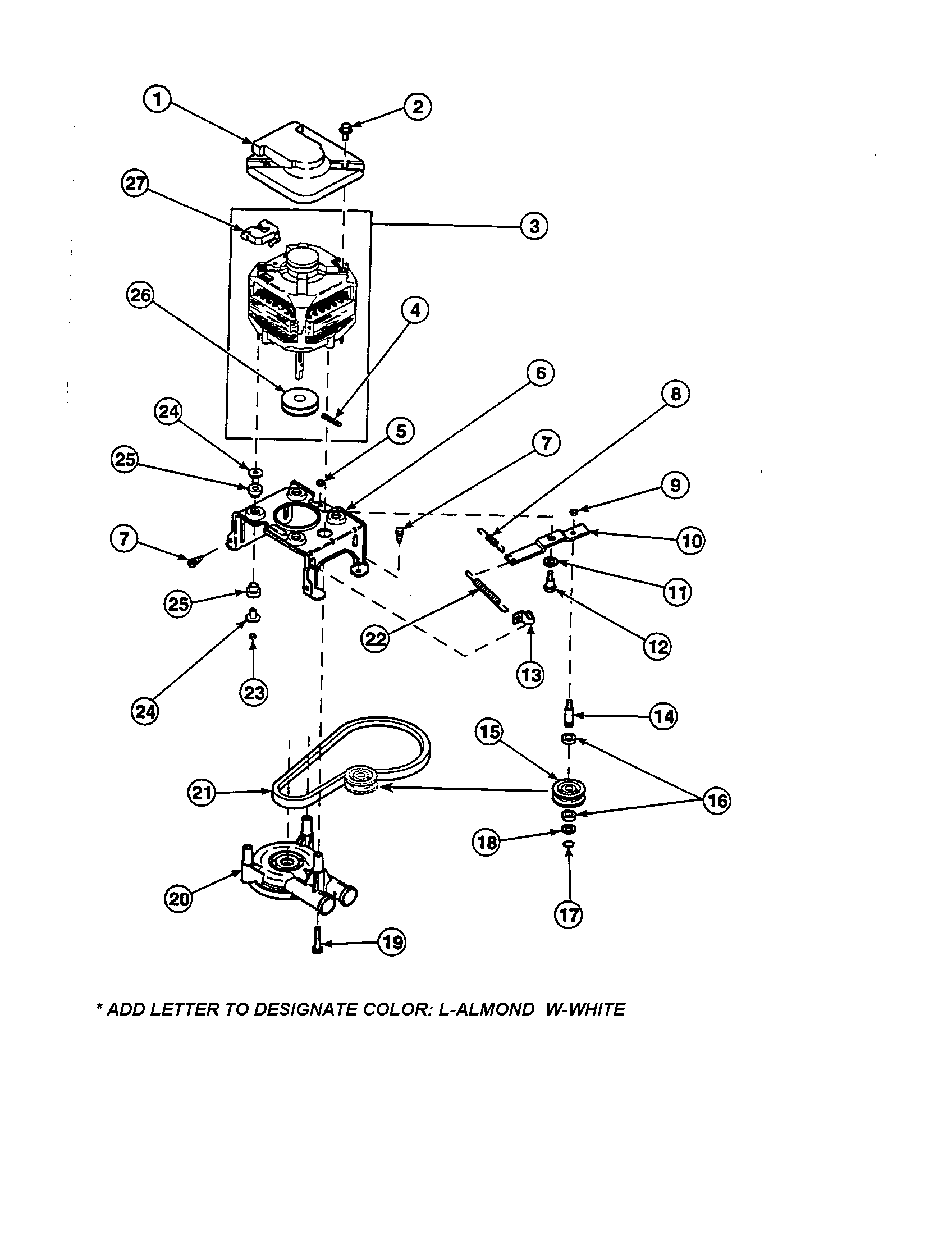 MOTOR/PUMP/BELT/IDLER