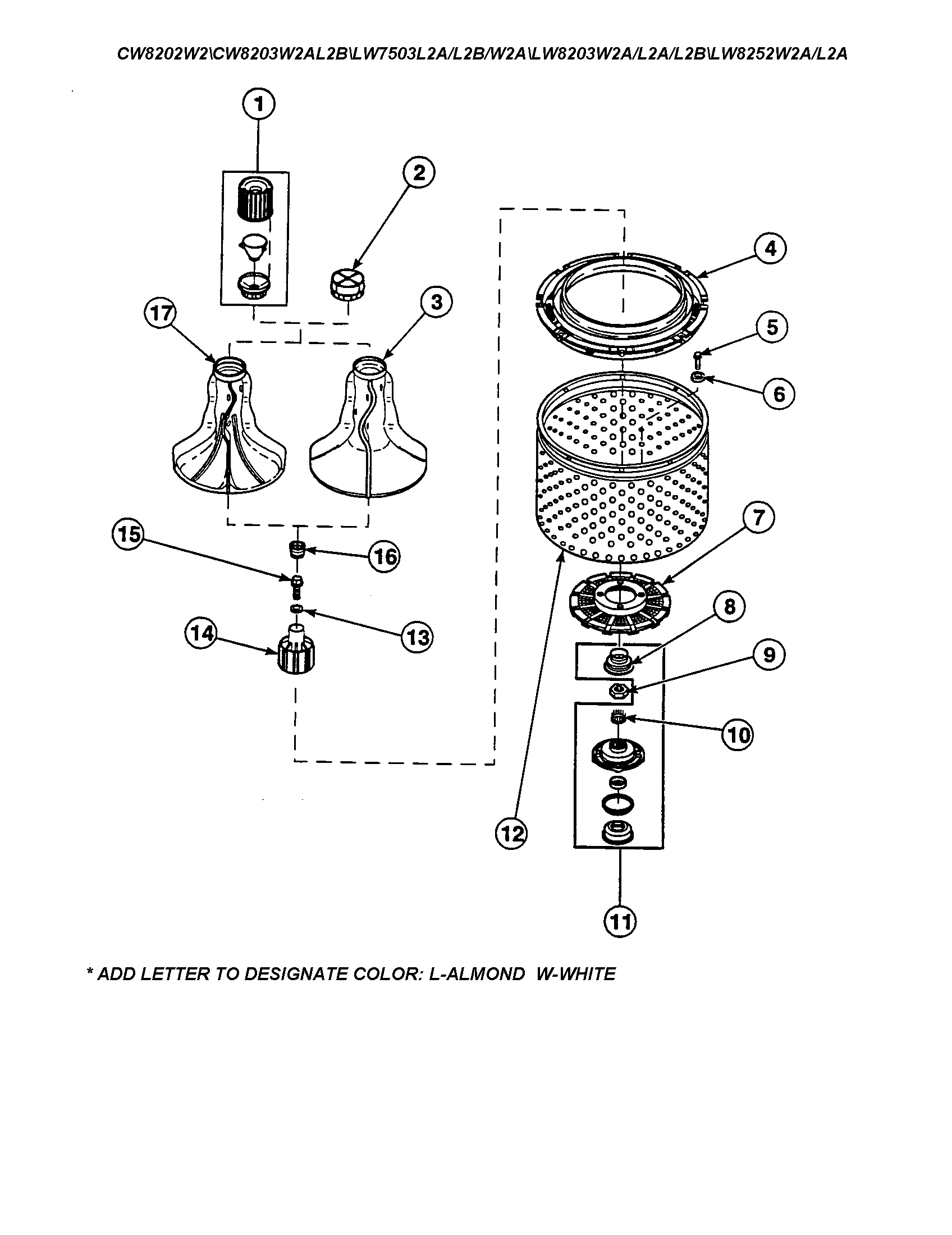 AGITATOR/DRIVE BELL/WASHTUB