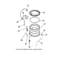 Amana LW6601W2-PLW6601W2B outer tub, cover and pressure hose diagram